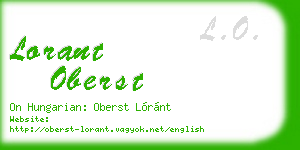 lorant oberst business card