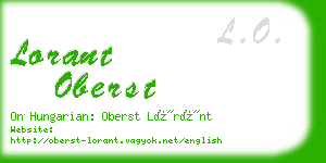 lorant oberst business card